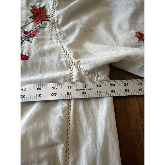 Zara Premium Collection Boho Dress Size XS Embroidered Floral Birds Peasant - Picture 9 of 10